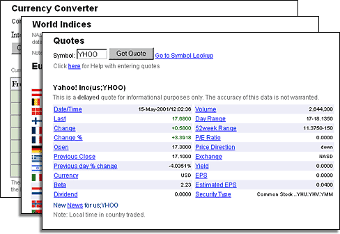 Quote, World Indices, Currency Converter